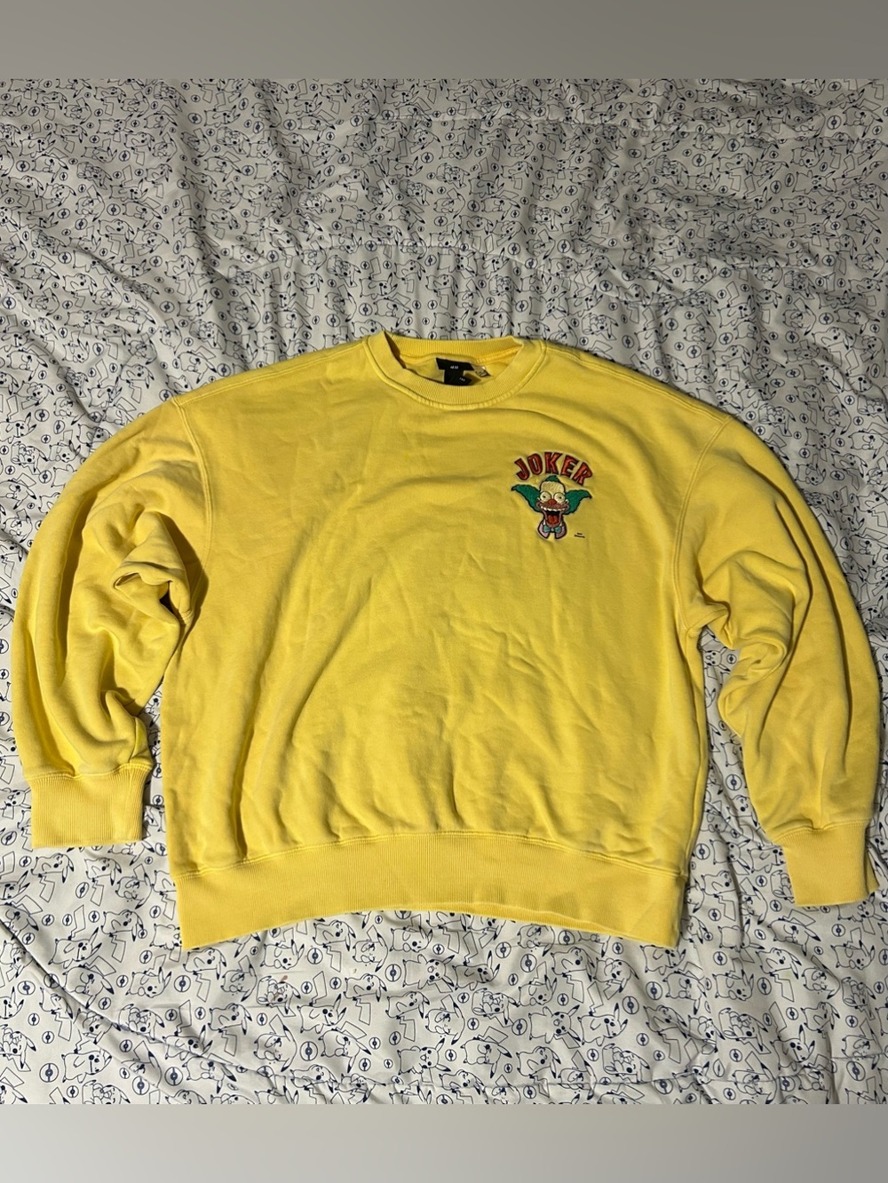 H&M The Simpsons Krusty The Clown “Joker” Embroidered Crewneck Sweatshirt